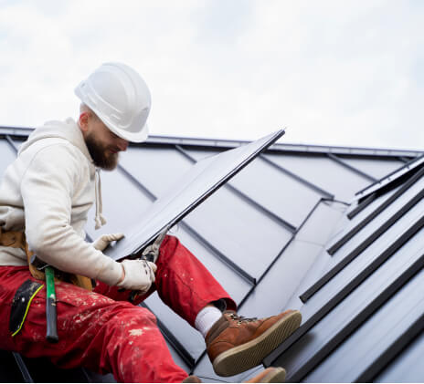 Emergency tarp and leak repair after hailstorm